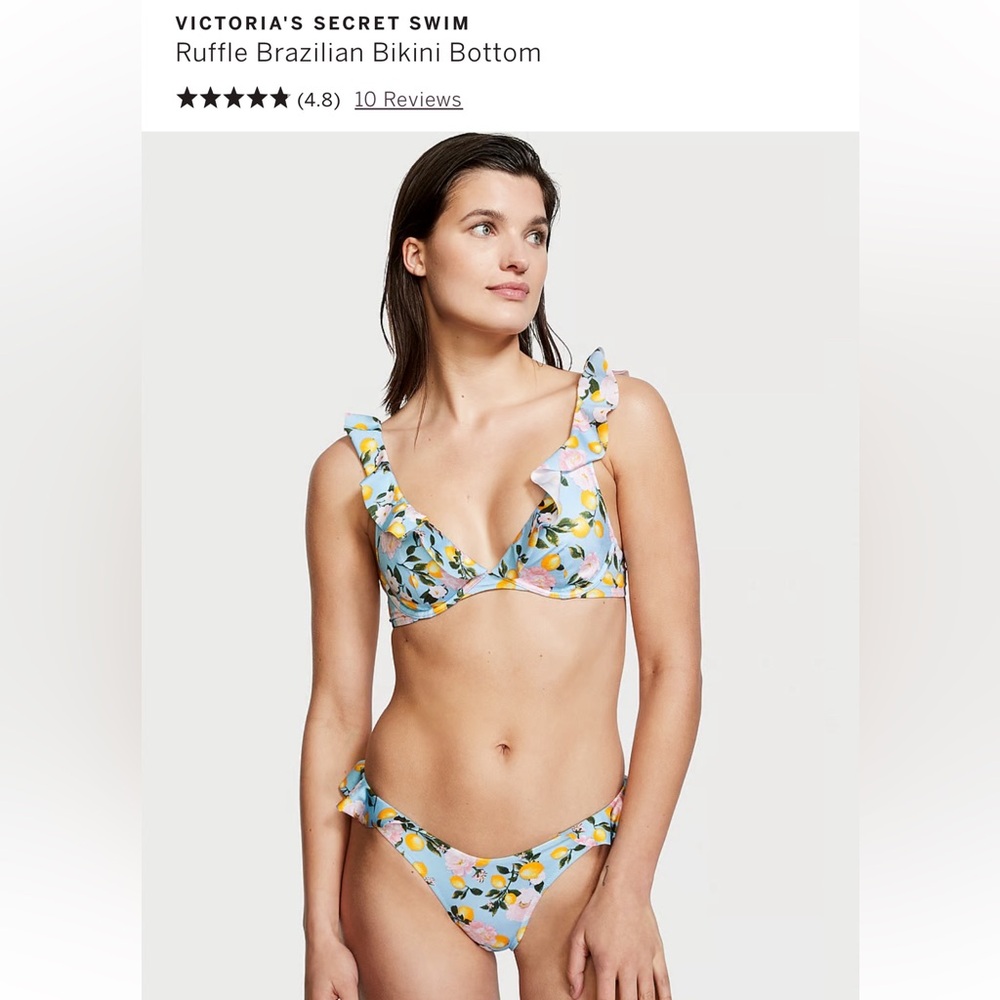 Victoria’s Secret Swim SMALL BRAND NEW Ruffle Brazilian Bikini Bottom V.S.